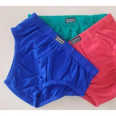 Imagem de Kit 6 cuecas Slip Infantil 100% algodão  Sortidas Tamanho G - Dani Lin