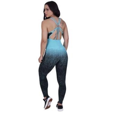 Imagem de Macacão Feminino Academia Poliamida Bojo Jacquar Grosso Degrade Orbis 