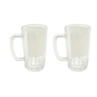 Imagem de 2 peças transparentes, 590 ml, cerveja branca, remendada, sublimação em branco, tinta térmica, caneca artesanal