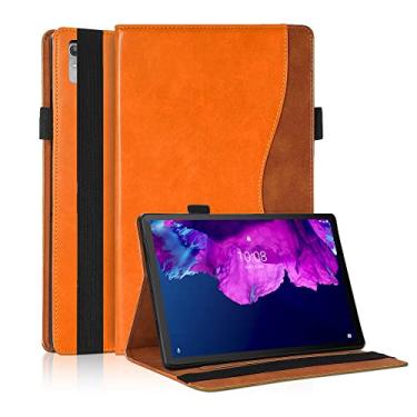 Imagem de TIPOYOROO Capa para Lenovo Tab P11 2ª Geração/Xiaoxin Pad Plus 2023 11,5 polegadas TB350FU/TB350XU Capa de couro PU premium com suporte dobrável para Lenovo Tab P11 2ª geração 11,5 polegadas - Laranja