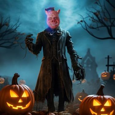 Imagem de MEIVCOS Máscara de Porco Demônio de Silicone, Tema de Terror, Máscara de Carnaval, Halloween, Unissex-Adultos