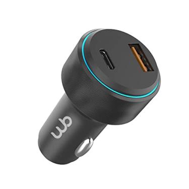 Imagem de WB Carregador USB-C e USB-A rápido Veicular com duas entradas 48W, Preto