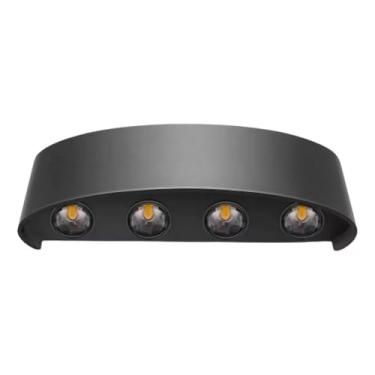 Imagem de Arandela 2 Focos 8 Facho Efeito Garagem Externa Interna 8w Branco Quente 3000K Luminária de Parede, Muro, Fachada (Preto)