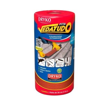 Imagem de Fita Vedatudo Alumínio Terracota Multiuso Autoadesiva - Dryko 30cm X 10m