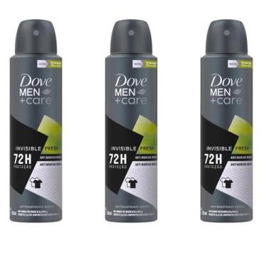Imagem de Kit 3 Desodorante Dove Men + Care Invisible Fresh Aerosol Antitranspir