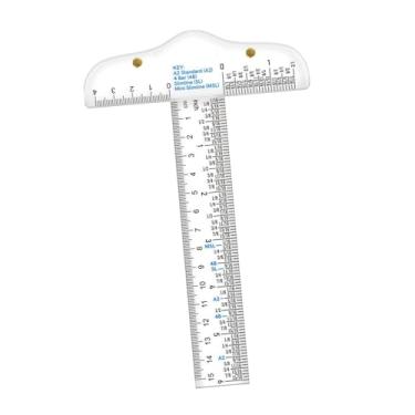 Imagem de ＫＬＫＣＭＳ Régua quadrada t de acrílico transparente, régua t transparente de 6 ", régua de medição para desenho, artesanato, trabalho de layout geral