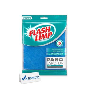 Imagem de PANO ESPONJA FLASH LIMP ULTRA ABSORVENTE 17,5x19,5cm LIMPA E ENXUGA - 