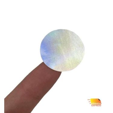 Imagem de Etiqueta Adesiva Bolinha Redonda Metalizada Holográfica 25x25mm - Etiq