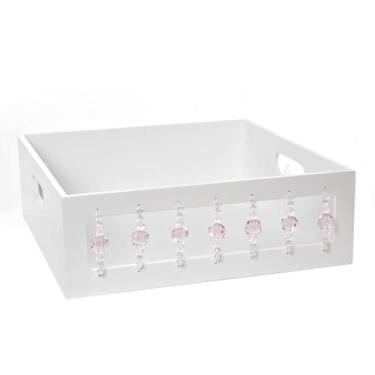 Imagem de Bandeja Pedras Rosa Quarto Bebê Infantil Menina - Potinho de Mel