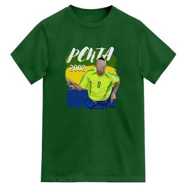 Imagem de Camiseta Brasil Penta Fenomenal 2002 - Novomanto, Verde, M