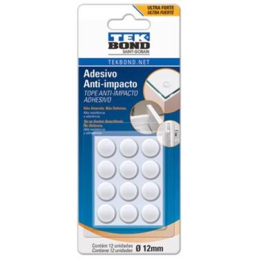 Imagem de Adesivo anti-impacto redondo 12mm cartela com 12 unidades - tekbond - 