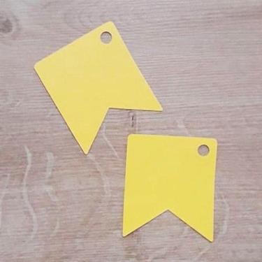 Imagem de Tag Bandeirinha Festa Junina Amarelo - 4,5 X 5,5 cm - 10 Unidades - Ri