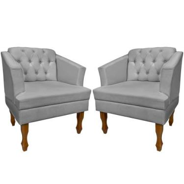 Imagem de Poltrona Kit 02 Unidades Estofada Decorativa Leitura Sala Quarto Consu