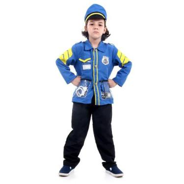 Imagem de Fantasia Menino Policial Infantil Kit Carnaval + Acessórios - Sulameri