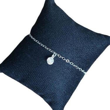 Imagem de Tornozeleira Prata 925 Legítima Pedra Zirconia Ponto De Luz - De Castr