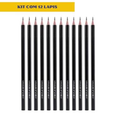 Imagem de Kit 12 Lapis De Escrever Escolar HB Preto Sextavado - Leo e Leo
