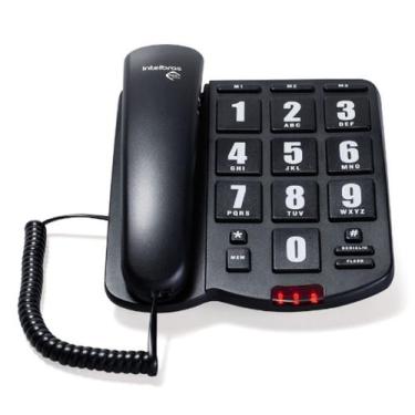 Imagem de Telefone Intelbras TOK Facil Grafite com Fio, Preto