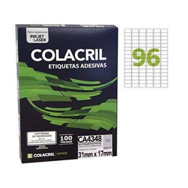 Imagem de ETIQUETA ADESIVA COLACRIL CA4348 17x 31 x 6 FSC 100Fls