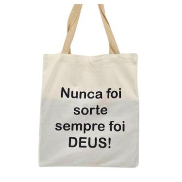 Imagem de Bolsa Ecobag  100% algodão Branca Nunca foi sorte - CARIOCA MAIS