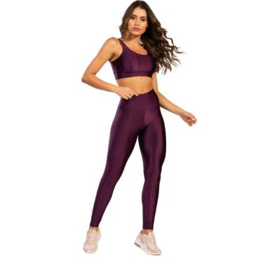 Imagem de Conjunto Top e Calça New Zig 3D Fitness Bella Fiore Alta Compressão Academia Treino Moda Feminina-Feminino