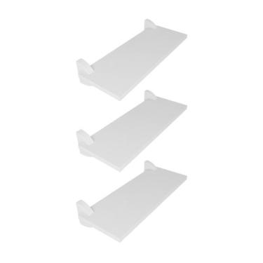 Imagem de Kit 3 Prateleiras Branco Com Suporte Bico Tucano MDF Multiuso 40X20 - 