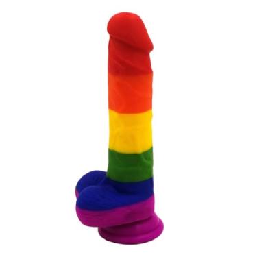 Imagem de Dildo em Silicone Formaro de Pênis Realístico com Glande Saltada Arco Iris Gode NV Toys REF: PE107