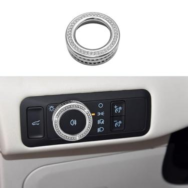 Imagem de HHLOU Acessórios Bling para Ford Explorer 2020 2021 2022 2023 2024 2025 Tampa do botão de luz lateral do carro de cristal, peças interiores de carro de metal de cristal brilhante 1 peça.