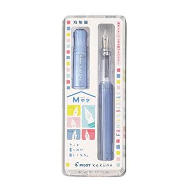 Imagem de Pilot Fountain Pen Kakuno Family Series Kakuno Papa Clear Blue Medium Point FKA-1SR-KPL-M With Kanji LOVE Sticker 5.15 x 0.59 x 0.78 in