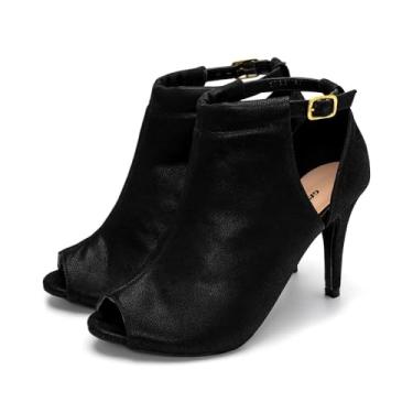Imagem de Sandália Ankle Boot Elegante Feminina Moda Casual Fechada Com Fivela Salto Fino Bico Redondo