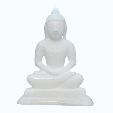 Imagem de Mármore Mahaveer Swami Ídolo 10 cm Religioso Mahavira Arte em Pedra Decoração de Casa Melhores Presentes Jain Murti Divindade Bhagwan Mahaveer Jain Site Lord Mahavir Idol Esculpido à Mão Estátua Jain