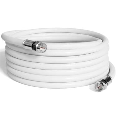 Imagem de THE CIMPLE CO Cabo coaxial de cobre sólido branco de 325 pés - Cabo coaxial RG6 com conectores, F81 / RF, coaxial digital para áudio/vídeo, TV a cabo, antena, Internet e satélite, 38 metros