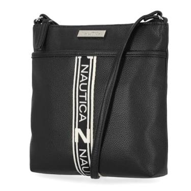 Imagem de Nautica Lakeside Signature Jaquard North South Bolsa tiracolo preta, Preto vinculado, One Size