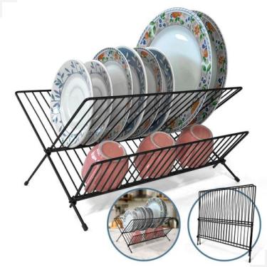 Imagem de Escorredor De Pratos Dobrável Preto - Magalu RC Cabos