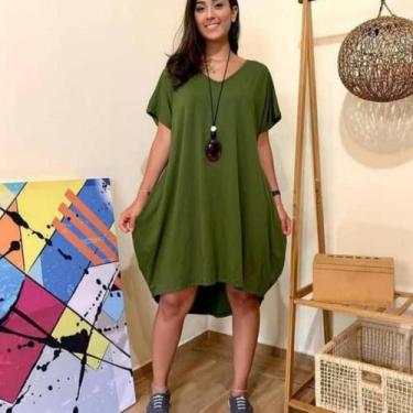 Imagem de Vestido Mullet Manguinha - nascimentomodas2020, Verde militar, M