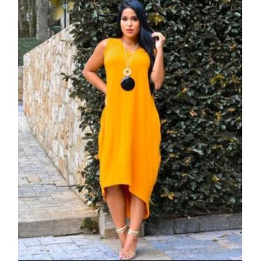 Imagem de Vestido Mullet Regata Com Bolso Moda Femenina  - nascimentomodas2020, 