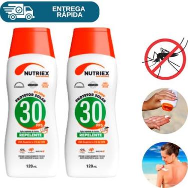 Imagem de Kit 2 Protetor Solar Fps 30 Com Repelente 120ml Nutriex 1/3 UVA UVB Bl