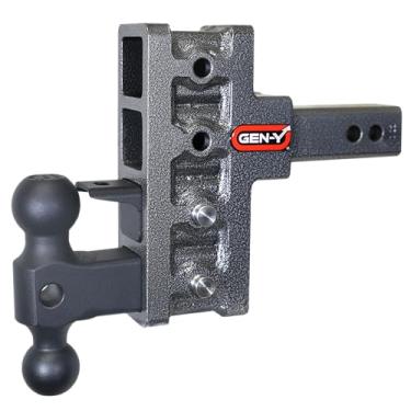 Imagem de GEN-Y GH-424 MEGA-Duty Engate ajustável de 12,7 cm com esfera dupla GH-031, trava de pino GH-032 para receptor de 5 cm - Capacidade de reboque de 4,5 kg - Peso da língua de 700 g