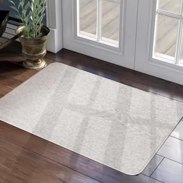 Imagem de 1 Tapete Porta Capacho Antiderrapante Grande Ln 45x65 Vr (MARFIM bege claro areia)