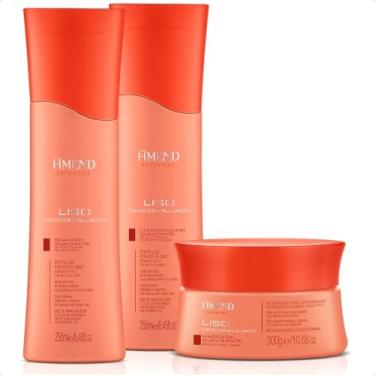 Imagem de Kit Reconstrução Liso Descomplicado Shampoo + Condicionador + Máscara Hidratação Amend