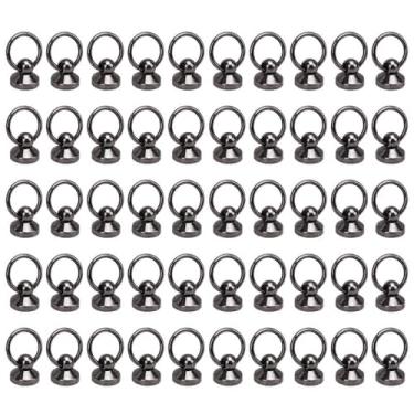 Imagem de 50 Conjuntos de Rebite Redondos da Cabeça Redonda Com Rebite de 10 Mm de Ring10mm, Alças de Liga de Zinco Com Pregos Com Parafusos de Ferro de 5,5 Mm para Saco de Cinto de Caixa,