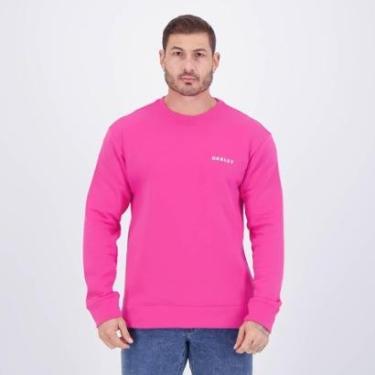 Imagem de Moletom Oakley Bark Crew Rosa-Masculino