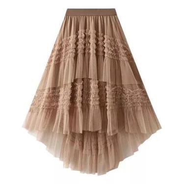 Imagem de F3743-Saia Midi Feminina Tule Babado Camadas Princesa M1920 - Xumi, Ma