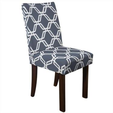 Imagem de Kit 12 Capa de Cadeiras de Sala Jantar Geo Chumbo Coladinha - Charme d