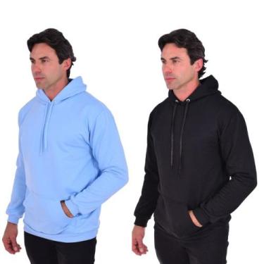 Imagem de Kit 2 Moletom Masculino Confortável Macio Estiloso Art Life, G, Azul, 