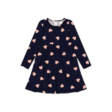 Imagem de Vestido Infantil Estampado Malha Alakazoo 1 ao 10 Ref. 65693, Azul mar