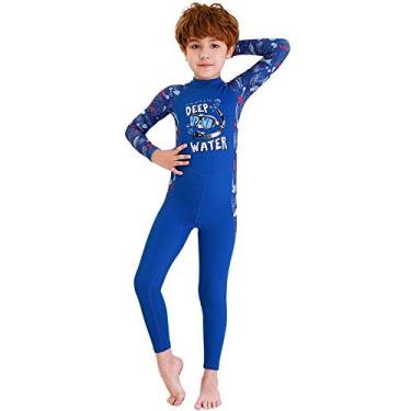 Imagem de Maiô infantil de corpo inteiro, peça única, Rash Guard, manga comprida, roupa de banho para meninas, meninos, crianças, roupa de banho FPS 50+ proteção solar UV, secagem rápida para esportes aquáticos
