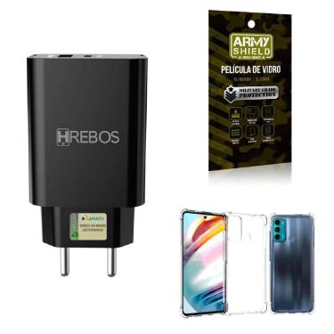 Imagem de Capinha Moto G60 + Fonte Carregador Turbo + Película 3D