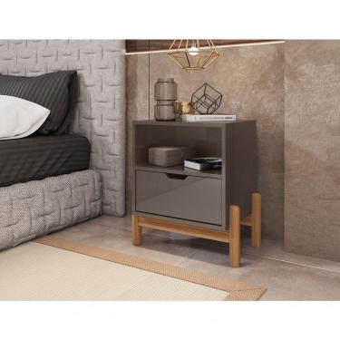 Imagem de Mesa De Cabeceira Antares Cinza Pérola