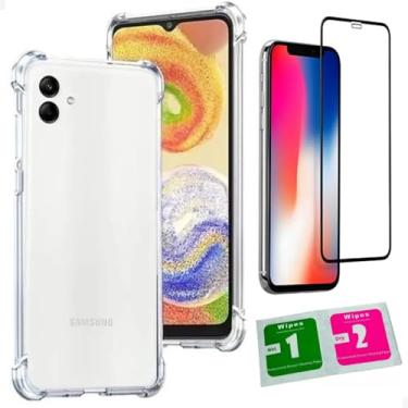 Imagem de [GL CASES] Capa A05 Capinha Samsung A05 Case Slim Clear Anti Impacto Reforçada Silicone Transparente Flexível Anti Choque Com Proteção De Câmera + Pelicula Samsung Galaxy A05 Vidro 3D Cobertura Total