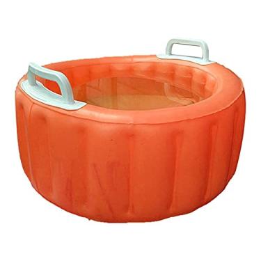 Imagem de Bacia inflável inflável grande pé banheira spa tigela para lavar louças, balde de água gelo roupas diversos (cor: azul) (laranja)